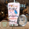 Camellia Personalized Butterfly Thankful Forever Unbelievably Blessed Stainless Steel Tumbler - Double-Walled Insulation Thermal Cup With For Memorable Day