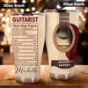 Camellia Personalized Guitarist Nutrition Facts Funny Stainless Steel Tumbler - Double-Walled Insulation Thermal Cup With Lid Gift For Bass Guitar Player