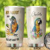 Camellia Personalized Parrot And I Talk About You Stainless Steel Tumbler - Double-Walled Insulation Travel Thermal Cup With Lid Gift For Animal Pet Lover