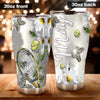 Camellia Personalized Tennis Racket And Ball Butterfly Daisy Graphics Stainless Steel Tumbler - Double-Walled Insulation Sporty Thermal Cup With Lid Gift For Tennis Player Women