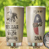 Camellia Personalized It's In My DNA Texas Blend Of Valor And Swagger Stainless Steel Tumbler - Double-Walled Insulation Travel Thermal Cup With Lid Gift For Texas Cowboy