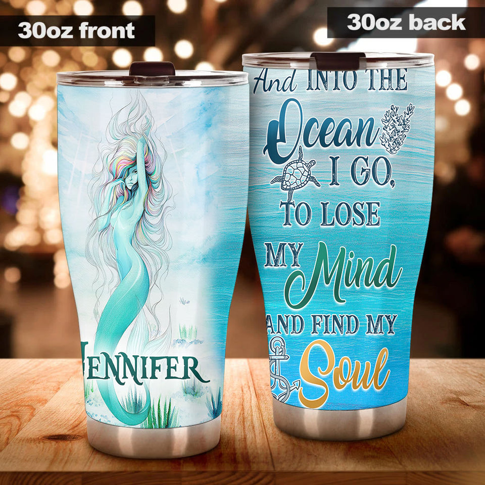 Personalized Mermaid Into the Ocean Stainless Steel Tumbler - General Tumbler view #4