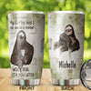 Camellia Personalized Sloth Coffee And I Are Having Moment Stainless Steel Tumbler - Double-Walled Insulation Coffee Thermal Cup With Lid Gift For Sloth Animal Lover