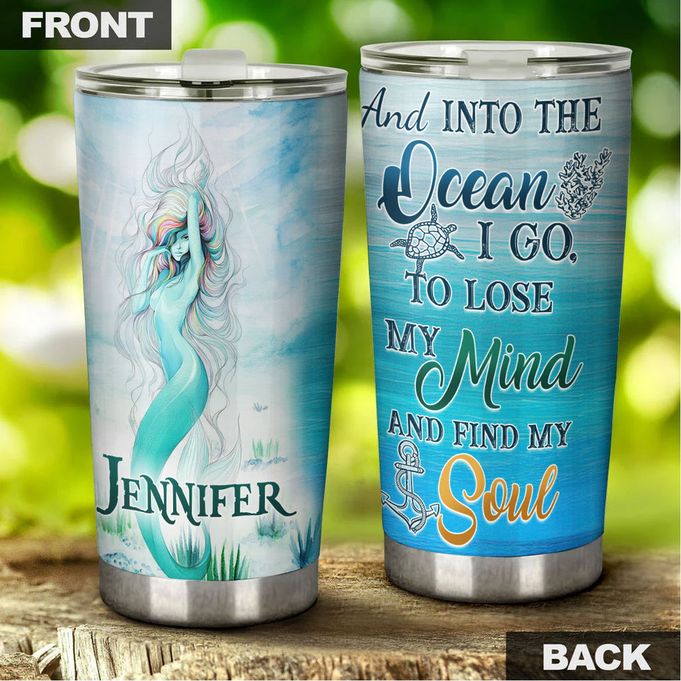 Personalized Mermaid Into the Ocean Stainless Steel Tumbler - General Tumbler view #5