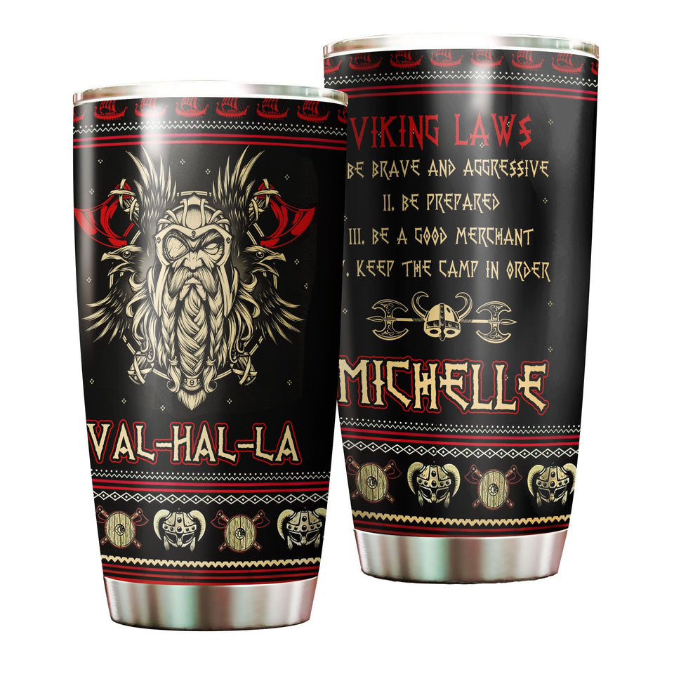 Personalized Viking Law Metal Berserker Warrior Stainless Steel - General insulated stainless steel tumbler drinkware preview