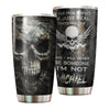 Camellia Personalized Skull I'm Far From Perfect Stainless Steel Tumbler - Double-Walled Insulation Travel Thermal Cup With Lid