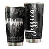 Camellia Personalized Piano Heart Music Graphics Stainless Steel Tumbler - Double-Walled Insulation Travel Thermal Cup With Lid Gift For Pianist Musician Music Lover