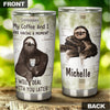 Camellia Personalized Sloth Coffee And I Are Having Moment Stainless Steel Tumbler - Double-Walled Insulation Coffee Thermal Cup With Lid Gift For Sloth Animal Lover