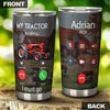 Camellia Personalized Red Tractor Is Calling I Must Go Farming Stainless Steel Tumbler - Double-Walled Insulation Travel Thermal Cup With Lid Gift For Farm Tractor Lover