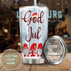 Camellia Personalized Gnomes God Jul Christmas Stainless Steel Tumbler - Double-Walled Insulation Thermal Cup With Lid Gift For Xmas Holiday