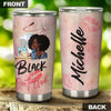 Camellia Personalized Black Don't Crack Afro Girl Stainless Steel Tumbler - Double-Walled Insulation Thermal Cup With Lid Gift For Strong Girl Women