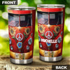 Camellia Personalized Sunflower Hippie Peace Lover Graphics Stainless Steel Tumbler - Double-Walled Insulation Thermal Cup With Lid Gift For Hipster