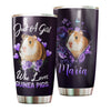 Camellia Personalized Hamster Just A Girl Loves Guinea Pigs Stainless Steel Tumbler - Double-Walled Insulation Travel Thermal Cup With Lid Gift For Guinea Pigs Hammy Lover Girl