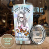 Camellia Personalized Butterfly Just A Girl Loves Books Stainless Steel Tumbler - Double-Walled Insulation Thermal Cup With Lid Gift For Nerd Reader Book Lover