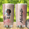 Camellia Personalized Black Don't Crack Afro Girl Stainless Steel Tumbler - Double-Walled Insulation Thermal Cup With Lid Gift For Strong Girl Women