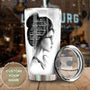 Camellia Personalized Girl Reading A Light In The Dark Stainless Steel Tumbler - Double-Walled Insulation Thermal Cup With Lid Gift For Nerd Reader Book Lover