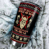 Camellia Personalized Viking Skulls And Bodies Valhalla Stainless Steel Tumbler - Double-Walled Insulation Travel Thermal Cup With Lid Gift For Dad