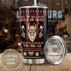 Camellia Personalized Viking Skulls And Bodies Valhalla Stainless Steel Tumbler - Double-Walled Insulation Travel Thermal Cup With Lid Gift For Dad