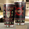 Camellia Personalized Viking Skulls And Bodies Valhalla Stainless Steel Tumbler - Double-Walled Insulation Travel Thermal Cup With Lid Gift For Dad