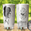 Camellia Personalized Girl Reading A Light In The Dark Stainless Steel Tumbler - Double-Walled Insulation Thermal Cup With Lid Gift For Nerd Reader Book Lover