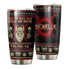 Camellia Personalized Viking Skulls And Bodies Valhalla Stainless Steel Tumbler - Double-Walled Insulation Travel Thermal Cup With Lid Gift For Dad