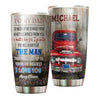 Camellia Personalized Car To My Dad I Love You Stainless Steel Tumbler - Double-Walled Insulation Thermal Cup With Lid Gift For Dad Father's Day