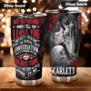 Camellia Personalized Skull Hippie My Husband I Love You Stainless Steel Tumbler - Double-Walled Insulation Travel Thermal Cup With Lid Gift For Valentines Day Couple Husband