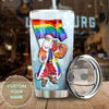 Camellia Personalized Santa LGBT Don't Afraid To Show Your True Color Stainless Steel Tumbler - Double-Walled Insulation Travel Thermal Cup With Lid Christmas Gift Friendly With Gay