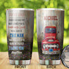 Camellia Personalized Car To My Dad I Love You Stainless Steel Tumbler - Double-Walled Insulation Thermal Cup With Lid Gift For Dad Father's Day