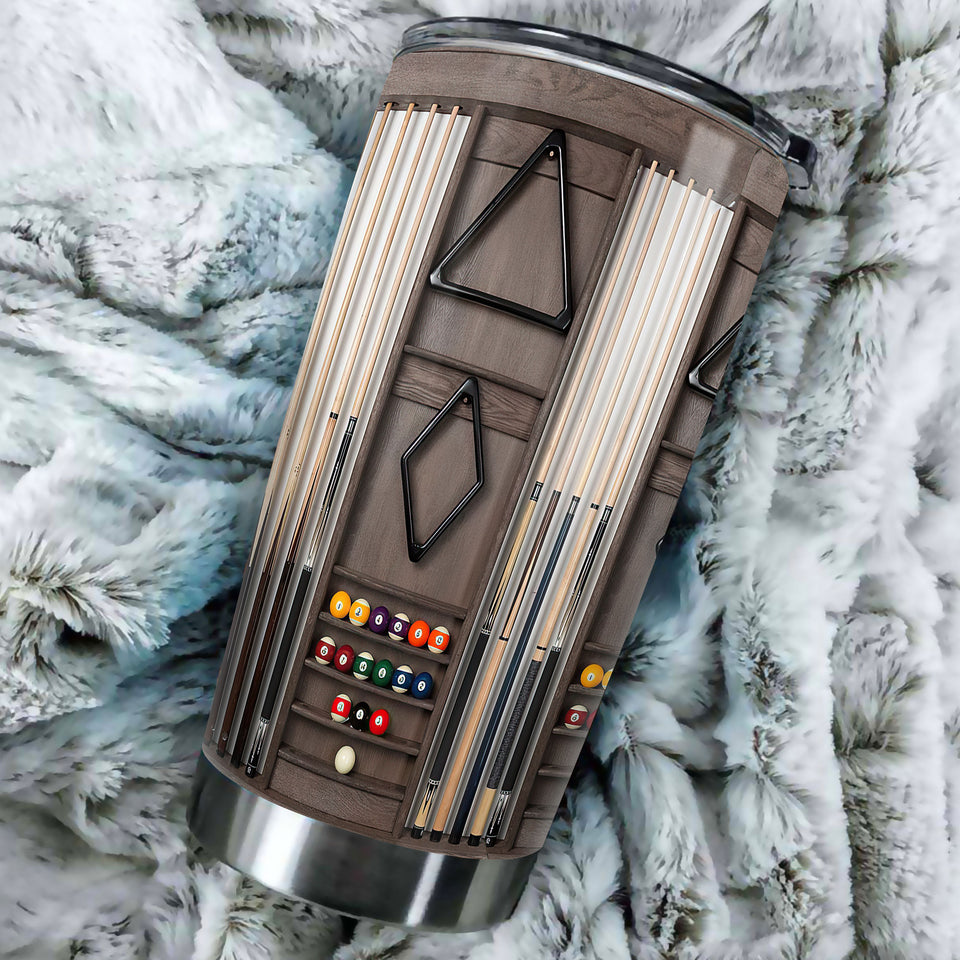 Personalized Billiards Balls Wooden Style Stainless Steel - durable hot & cold beverage tumbler view #3