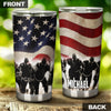 Camellia Personalized American Flag Soldiers US Army Stainless Steel Tumbler - Double-Walled Insulation Travel Thermal Cup With Lid Gift For 4th Of July Veteran Marines Soldiers