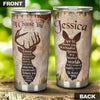 Camellia Personalized Deers Couple I Choose You Vintage Stainless Steel Tumbler - Double-Walled Insulation Travel Thermal Cup With Lid Gift For Valentines Day Couple