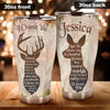 Camellia Personalized Deers Couple I Choose You Vintage Stainless Steel Tumbler - Double-Walled Insulation Travel Thermal Cup With Lid Gift For Valentines Day Couple