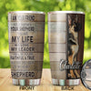 Camellia Personalized I'm Your Friend Partner Sherpherd Stainless Steel Tumbler - Double-Walled Insulation Travel Thermal Cup With Lid Gift For Pet Lover Dog Dad