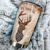 Camellia Personalized Deers Couple I Choose You Vintage Stainless Steel Tumbler - Double-Walled Insulation Travel Thermal Cup With Lid Gift For Valentines Day Couple