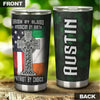 Camellia Personalized American Irish Patriot By Choice US Flag Stainless Steel Tumbler - Double-Walled Insulation Travel Thermal Cup With Lid Gift For Irish American 4th Of July