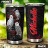Camellia Personalized White Owls And Roses Graphics Stainless Steel Tumbler - Double-Walled Insulation Thermal Cup With Lid