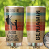 Personalized 3D Vintage Man Pets Dogs Play Guitar and Know - Small Pets Tumbler view #5