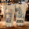 Camellia Personalized Pitbull Dog Believe They Have Souls Stainless Steel Tumbler - Double-Walled Insulation Travel Thermal Cup With Lid Gift For Pet Dog Lover