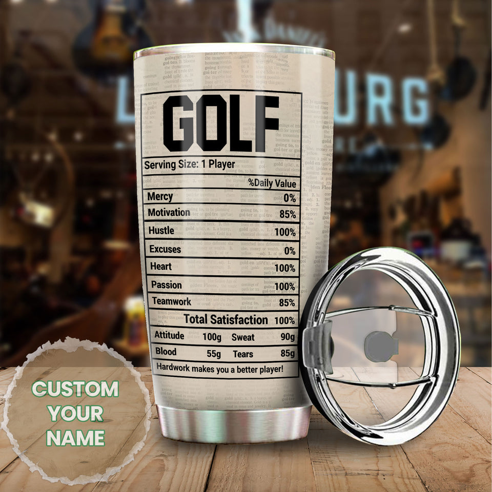 Personalized Golf Nutrition Facts Better Player Stainless Steel - General Tumbler view #6
