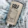 Personalized Golf Nutrition Facts Better Player Stainless Steel - durable hot & cold beverage tumbler view #3