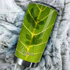 Camellia Personalized Dragonfly Animal Green Leaves Nature Stainless Steel Tumbler - Double-Walled Insulation Travel Thermal Cup With Lid Gift For Nature Dragonfly Lover