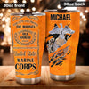 Camellia Personalized United States Marine Corps Eagle Stainless Steel Tumbler - Double-Walled Insulation Travel Thermal Cup With Lid Gift For Soldier Veteran