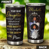 Camellia Personalized Afro Girl To My Dear Daughter Loving Letters Stainless Steel Tumbler - Double-Walled Insulation Travel Thermal Cup With Lid Mother Gift For Girl Daughter
