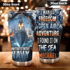 Camellia Personalized United States Navy Adventure On The Sea Stainless Steel Tumbler - Customized Double-Walled Insulation Travel Thermal Cup With Lid Gift For Soldier Veteran