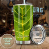 Camellia Personalized Dragonfly Animal Green Leaves Nature Stainless Steel Tumbler - Double-Walled Insulation Travel Thermal Cup With Lid Gift For Nature Dragonfly Lover
