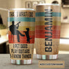 Personalized 3D Vintage Man Pets Dogs Play Guitar and Know - Small Pets insulated stainless steel tumbler drinkware preview