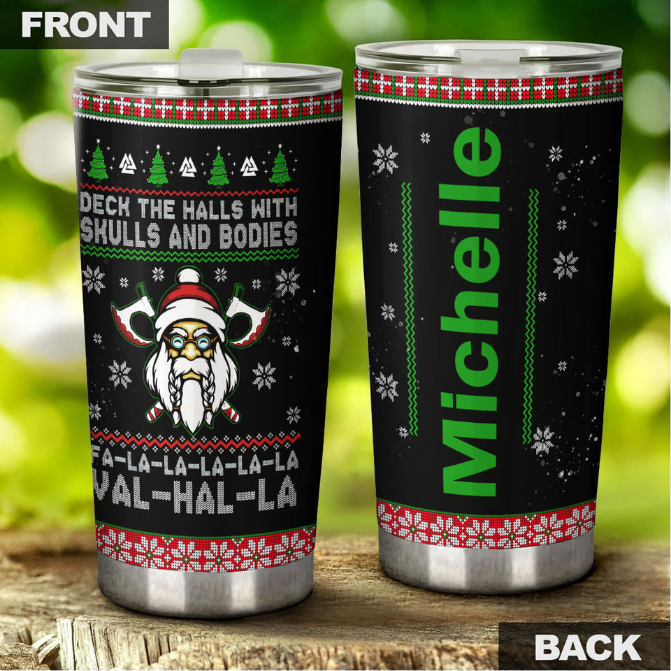Personalized Santa Viking Skulls and Bodies Valhalla Stainless - General Tumbler view #5