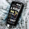 Camellia Personalized Never Underestimate A Nurse Stainless Steel Tumbler - Customized Double-Walled Insulation Thermal Cup With Lid Gift For Nurse