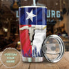 Camellia Personalized Bull Skull Texas Blend Of Valor And Swagger Stainless Steel Tumbler - Double-Walled Insulation Travel Thermal Cup With Lid Gift For Texas Cowboy American